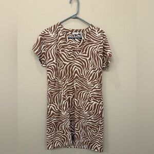 NWT b. young brown & white Zebra Print Dress - EU36|US6 - $125 MSRP